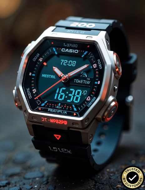 ECB2166-BK38 Premium Hybrid Analog-Digital Sports Watch